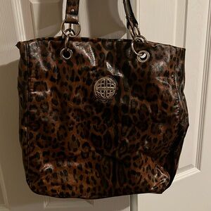 Kate Landry leopard large tote purse